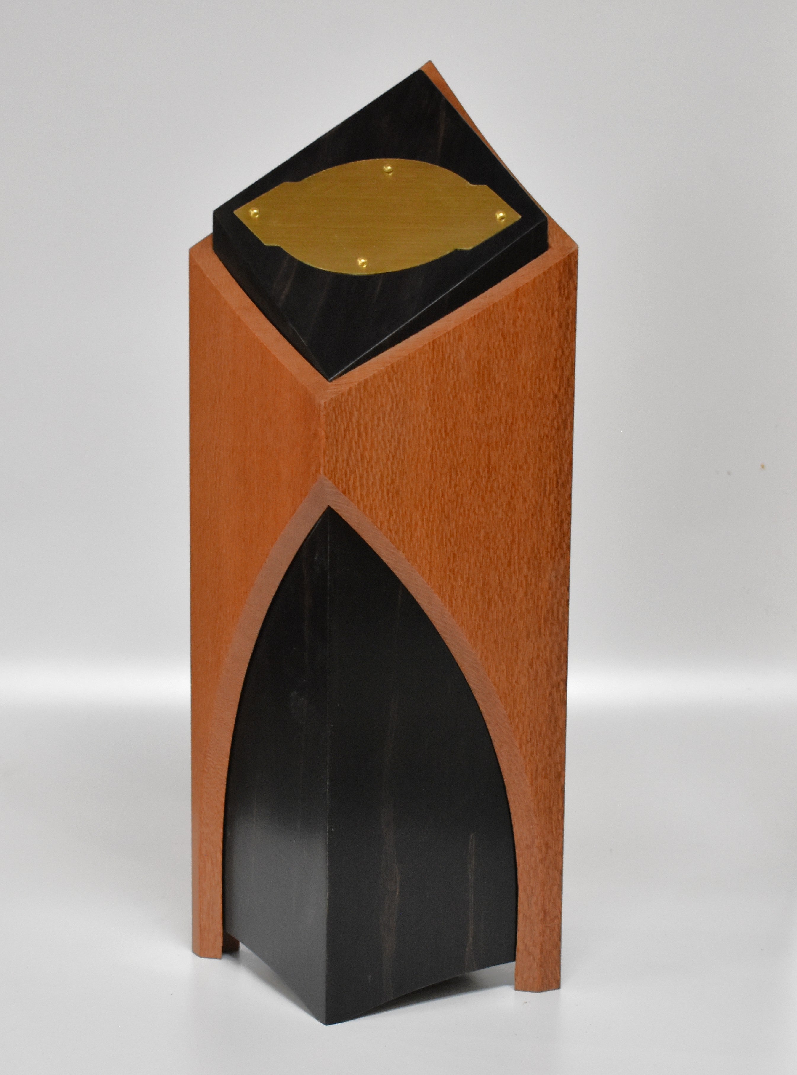 Cathedral:  Ebonized Alder wrapped with Lacewood