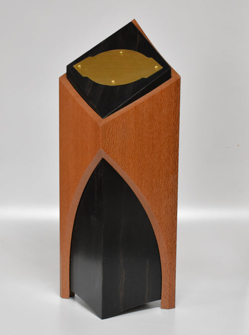 Cathedral:  Ebonized Alder wrapped with Lacewood