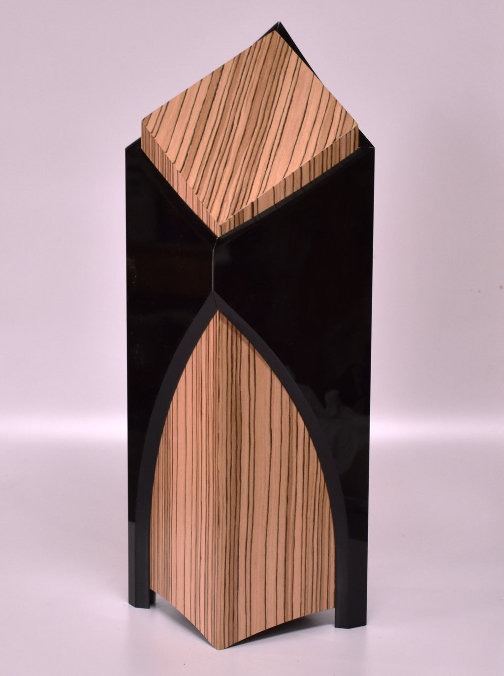 Cathedral: Zebra wrapped with Black Acrylic Base