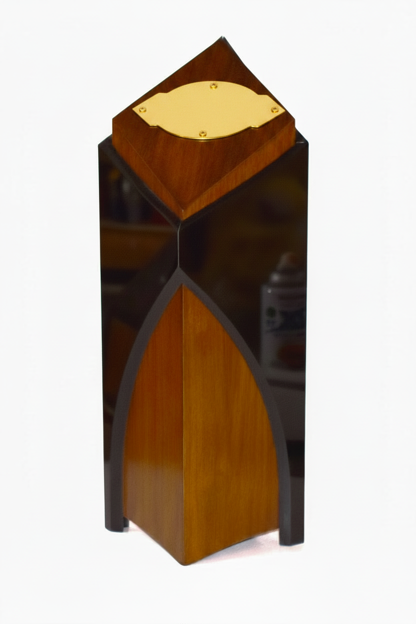 Cathedral Dark Walnut with brass plaque