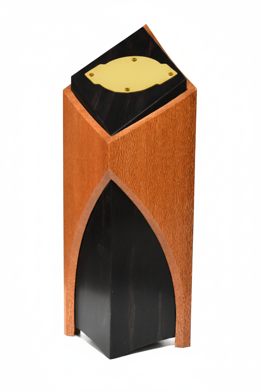 Cathedral Ebonized Alder with Lacewood - brass plaque